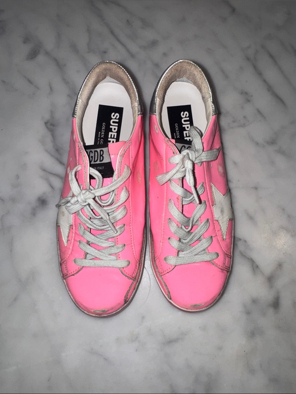 Golden Goose Pink Patent Super-Stars